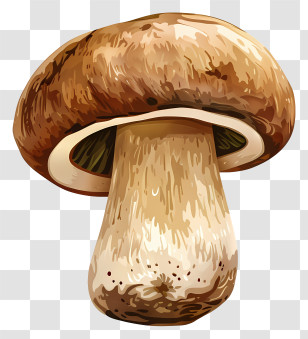 Boletus Mushroom - Watercolor Mushroom Illustration Transparent PNG