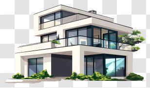 Modern House - Modern House With Large Windows Transparent PNG