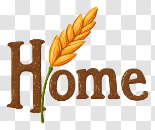 Home Logo - Decorative Home Text With Wheat Transparent PNG