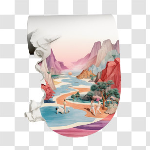 Torn Paper - Scenic Landscape Art Transparent PNG
