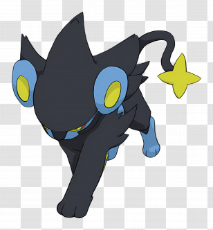 Luxray - Black Cat With Electric Tail Transparent PNG