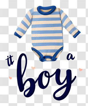 Its A Boy - Blue Striped Baby Onesie - It's A Boy Transparent PNG