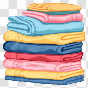 Stack Of Towels - Stack Of Folded Colorful Clothes Transparent PNG
