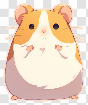 Cute Chubby Hamster - Adorable Orange And White Cartoon Hamster Transparent PNG