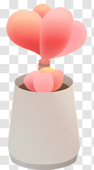 Icon - Heart-Shaped Plant In White Pot Transparent PNG
