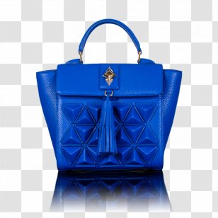 Tote Bag Leather Handbag Blue - Electric Transparent PNG