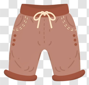 Clothing - Casual Brown Shorts Illustration With Minimalist Design Transparent PNG