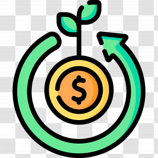 Sustainability - Money Plant With Growth Icon Transparent PNG