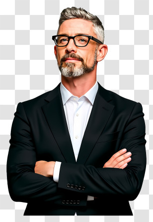 Businessman Looking Up - Senior Executive Arms Crossed Transparent PNG