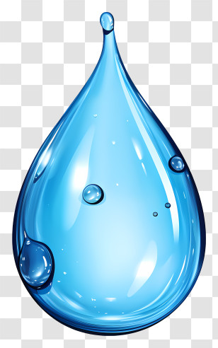 Watercolor Water Drop - Crystal Blue Water Droplet Illustration Transparent PNG