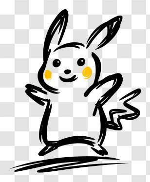 Pikachu Outline - Cute Creature With Cheeks Transparent PNG