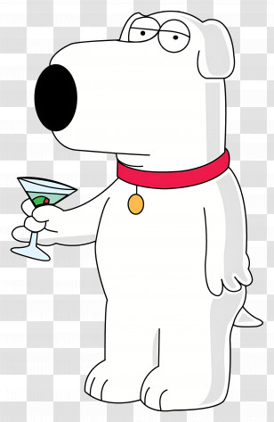 Brian Griffin - White Dog With Martini Cartoon Character Transparent PNG