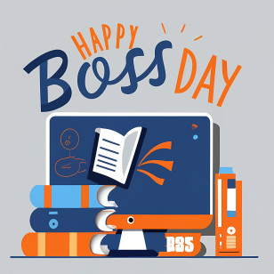 Boss Day - Happy Boss Day With Office Supplies Transparent PNG