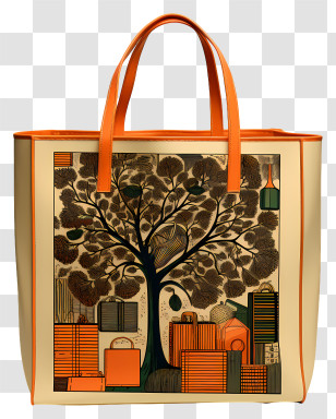 Tote Bag - Tree Design Tote Bag With Books Transparent PNG