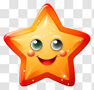 Smiling Star - Adorable Smiling Cartoon Star Illustration Transparent PNG