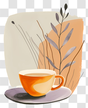 Masala Chai Tea - Warm Coffee Cup With Artistic Background Transparent PNG