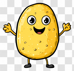 Cartoon Potato Chip - Happy Potato Cartoon Transparent PNG