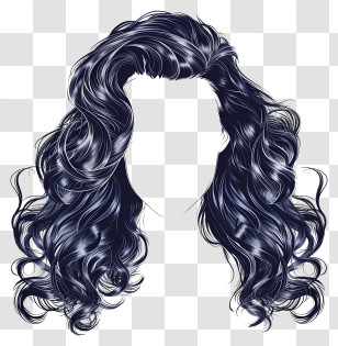 Wig - Black Curly Hair Illustration Transparent PNG