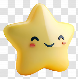 3d Star - Happy Yellow Star Cartoon Illustration Transparent PNG