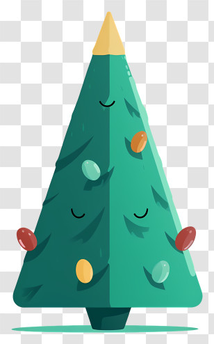 Christmas Tree - Minimalist Christmas Tree With Ornaments Transparent PNG
