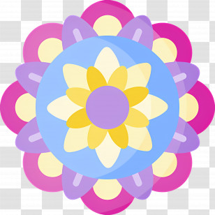 Mandala - Colorful Flower Mandala Design Transparent PNG