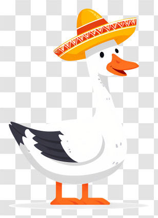 Goose Wearing Sombrero - Duck Wearing A Hat Transparent PNG