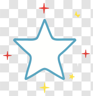 Star Image - Blue Star With Colorful Sparkles Transparent PNG