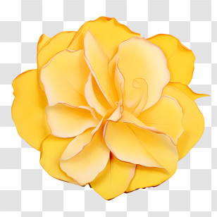 Yellow Rose Petals - Realistic Yellow Flower Illustration Transparent PNG