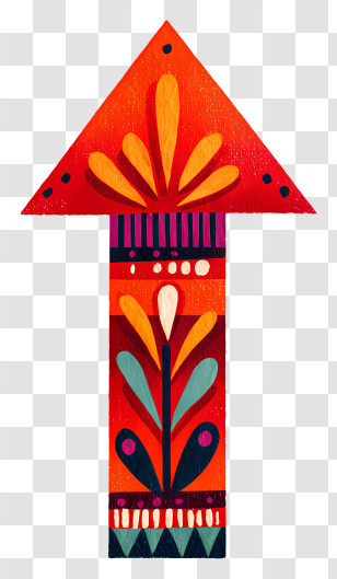 Red Upward Arrow - Colorful Decorative Arrow Transparent PNG
