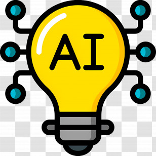 Artificial Intelligence - AI Light Bulb Illustration Transparent PNG