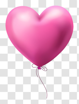 Heart Shaped Balloon - Pink Heart Balloon Illustration Transparent PNG
