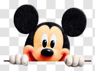 Mickey Mouse Peeking Out - Mouse Cartoon Character Peeking Transparent PNG