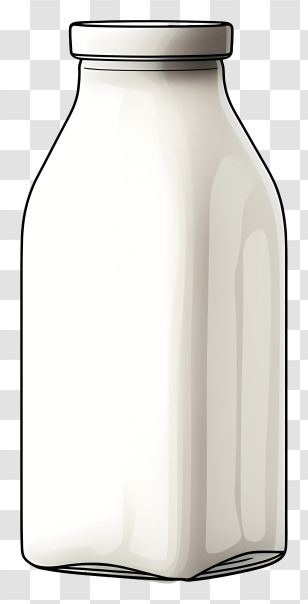 Glass Jar - Illustration Of A Glass Milk Bottle Transparent PNG