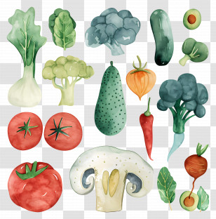Vegetables - Assorted Fresh Vegetables Transparent PNG