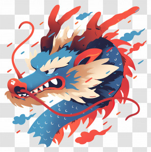 Dragon Head Tattoo - Colorful Dragon Head Illustration Transparent PNG