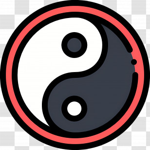 Yin Yang - Yin-Yang Symbol With Red Border Transparent PNG