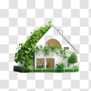 Eco House - House With Greenery And Sustainable Design Transparent PNG