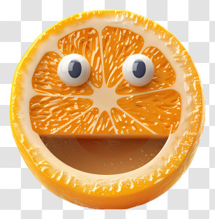 Vitamin C Day - Smiling Orange Slice With Eyes Transparent PNG