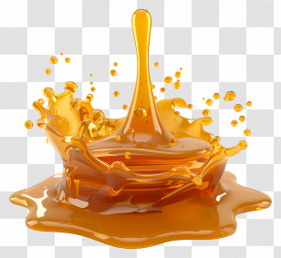 Honey Puddle - Golden Honey Splash Transparent PNG