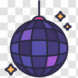 Mirror Ball - Retro Disco Ball With Sparkles Transparent PNG