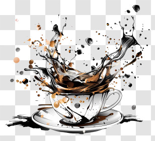 Coffee - Creative Coffee Splash In Artistic Style Transparent PNG
