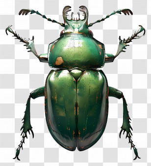 Green Beetle - Shiny Green Beetle Illustration Transparent PNG