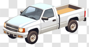 White Pickup Truck - White Pickup Truck Illustration Transparent PNG