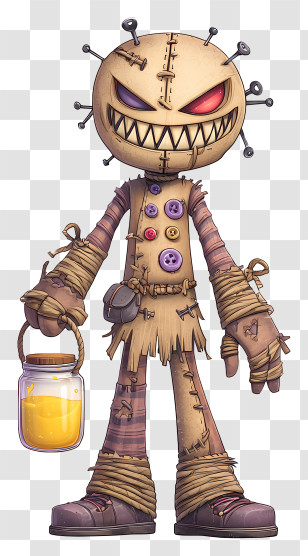 Stitched Voodoo Doll - Stitched Voodoo Doll With Jar Transparent PNG