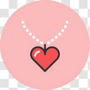 Flat Line Valentines Elements - Heart Necklace Transparent PNG