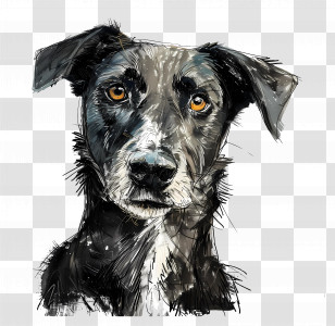 Dog - Realistic Dog Sketch Artwork Transparent PNG