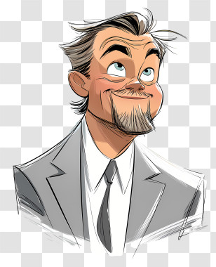 Funny Leonardo Dicaprio Sketch - Sketch Portrait Of Smiling Man Transparent PNG