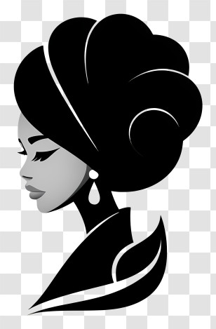 Beauty Logo - Black And White Woman Profile Transparent PNG