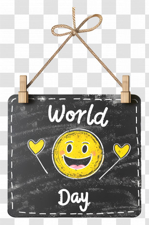 World Emoji Day - Chalkboard With Emoji Transparent PNG