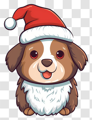 Cute Dog - Adorable Christmas Puppy With Santa Hat Transparent PNG